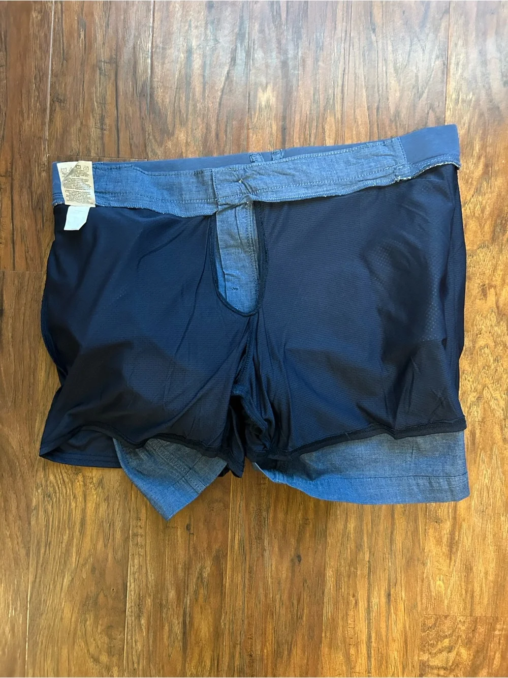Denim Mini Skirt With Cargo Pockets Buttons built-in under shorts